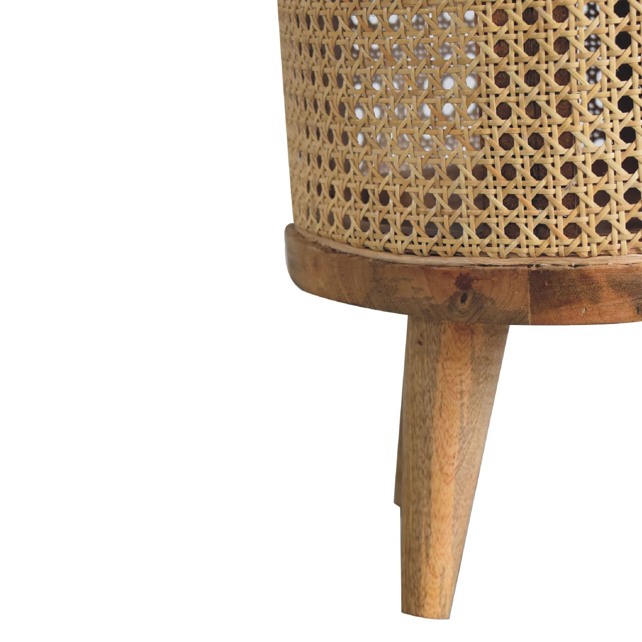 Cote Furniture | Boucle Larissa Rattan Footstool - Cream  Rattan,  IN3460