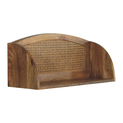 Cote Furniture | Larissa Rattan Open Shelf (Wall Mounted) - Oak Rattan,  IN3462