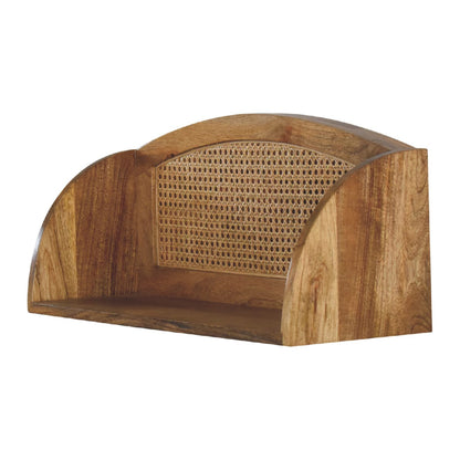 Cote Furniture | Larissa Rattan Open Shelf (Wall Mounted) - Oak Rattan,  IN3462