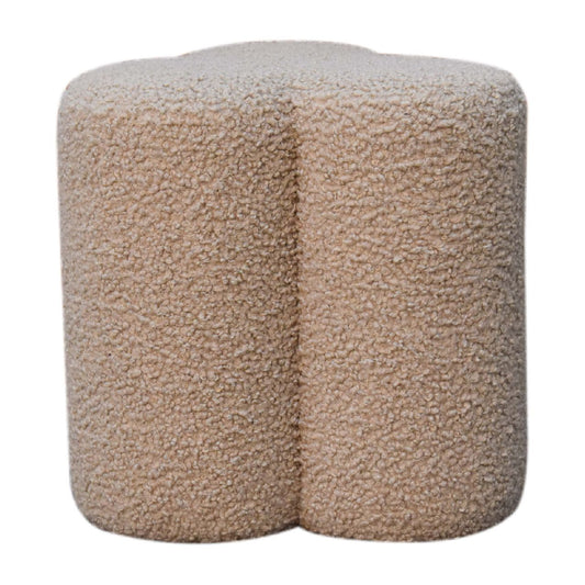 Cote Furniture | Boucle Clover Footstool - Mud  Footstools IN3474