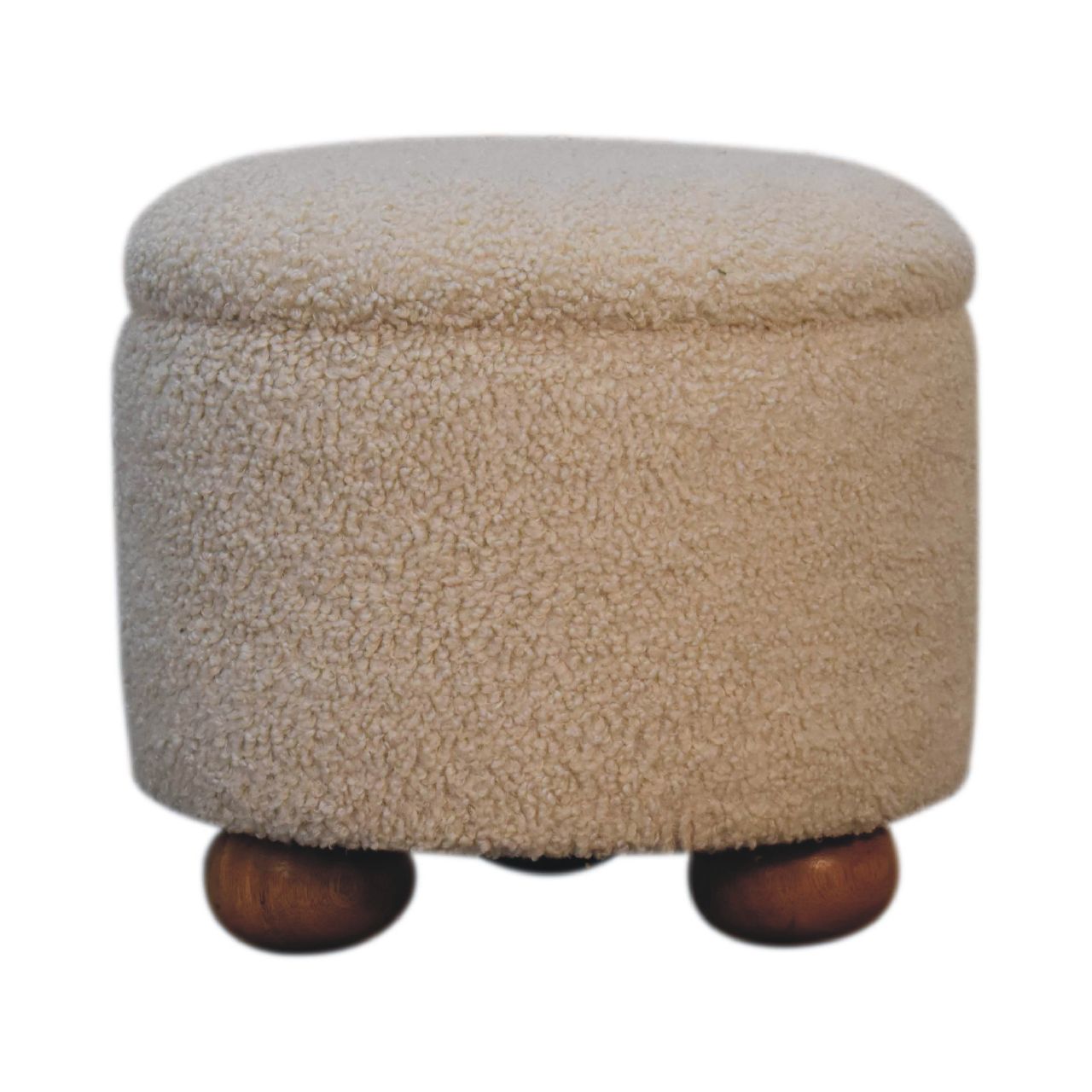 Cote Furniture | Boucle Storage Footstool - Cream  Footstools IN3476