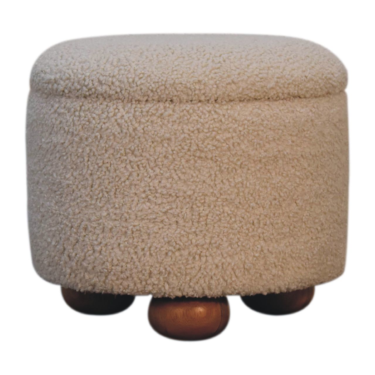 Cote Furniture | Boucle Storage Footstool - Cream  Footstools IN3476