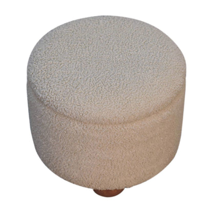 Cote Furniture | Boucle Storage Footstool - Cream  Footstools IN3476