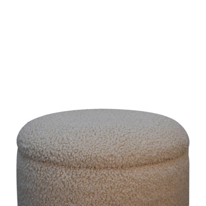 Cote Furniture | Boucle Storage Footstool - Cream  Footstools IN3476