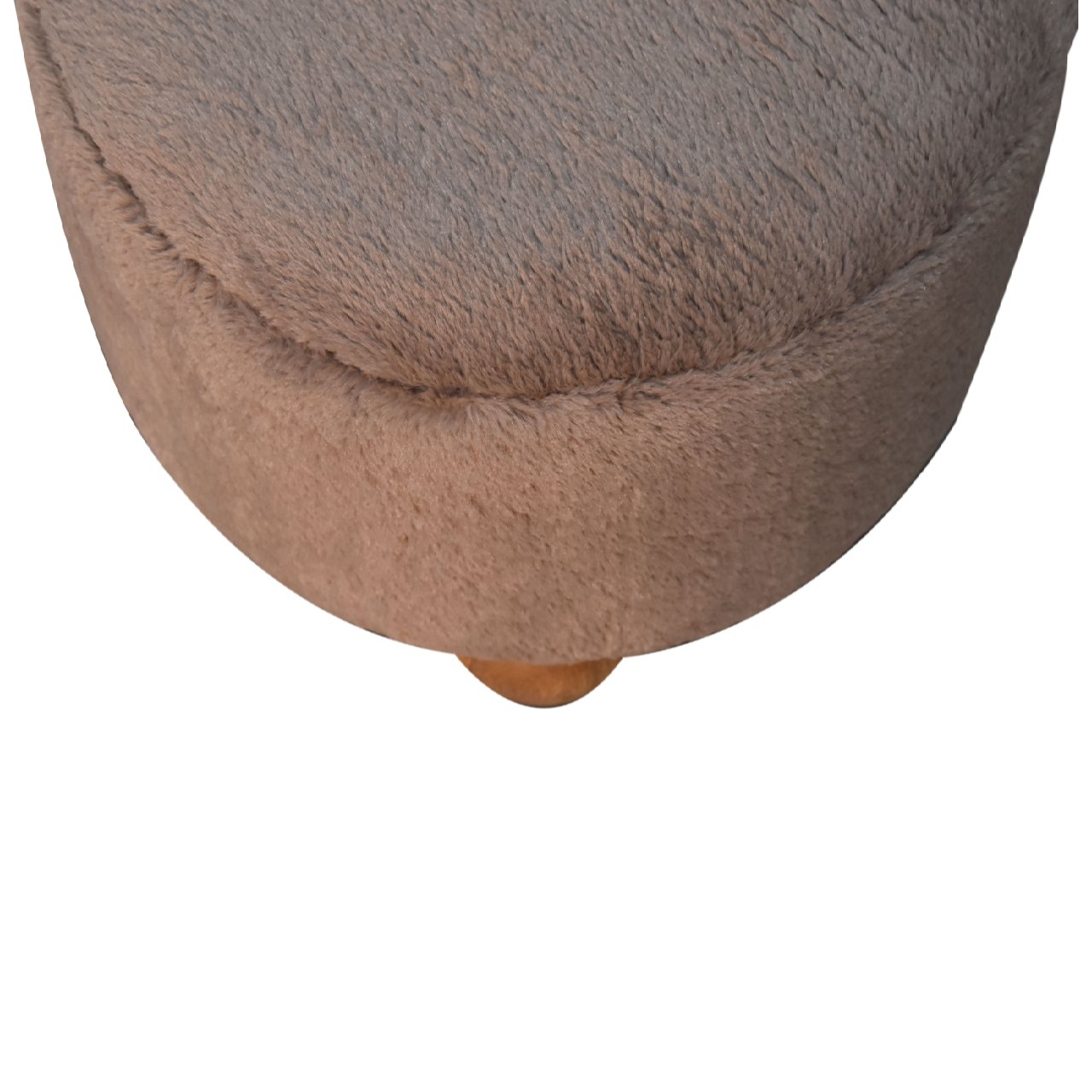 Cote Furniture | Faux Fur Round Ball Footstool - Mocha  Mocha, Footstools IN3477