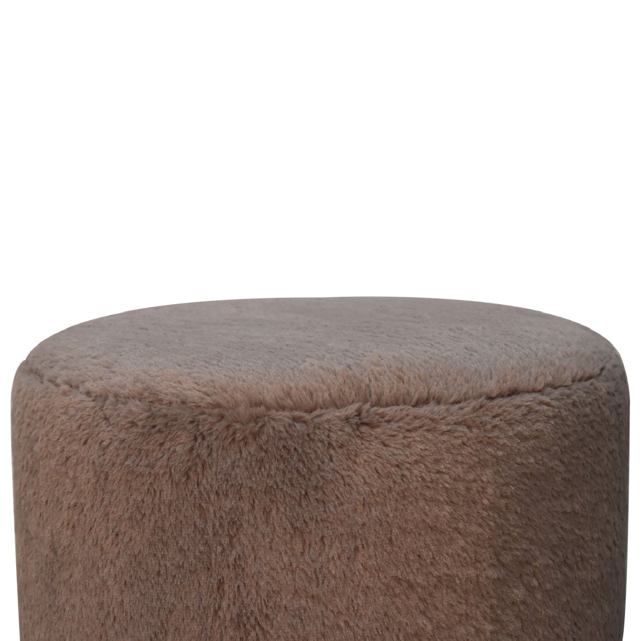 Cote Furniture | Faux Fur Round Ball Footstool - Mocha  Mocha, Footstools IN3477