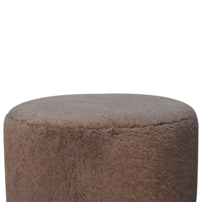 Cote Furniture | Faux Fur Round Ball Footstool - Mocha  Mocha, Footstools IN3477