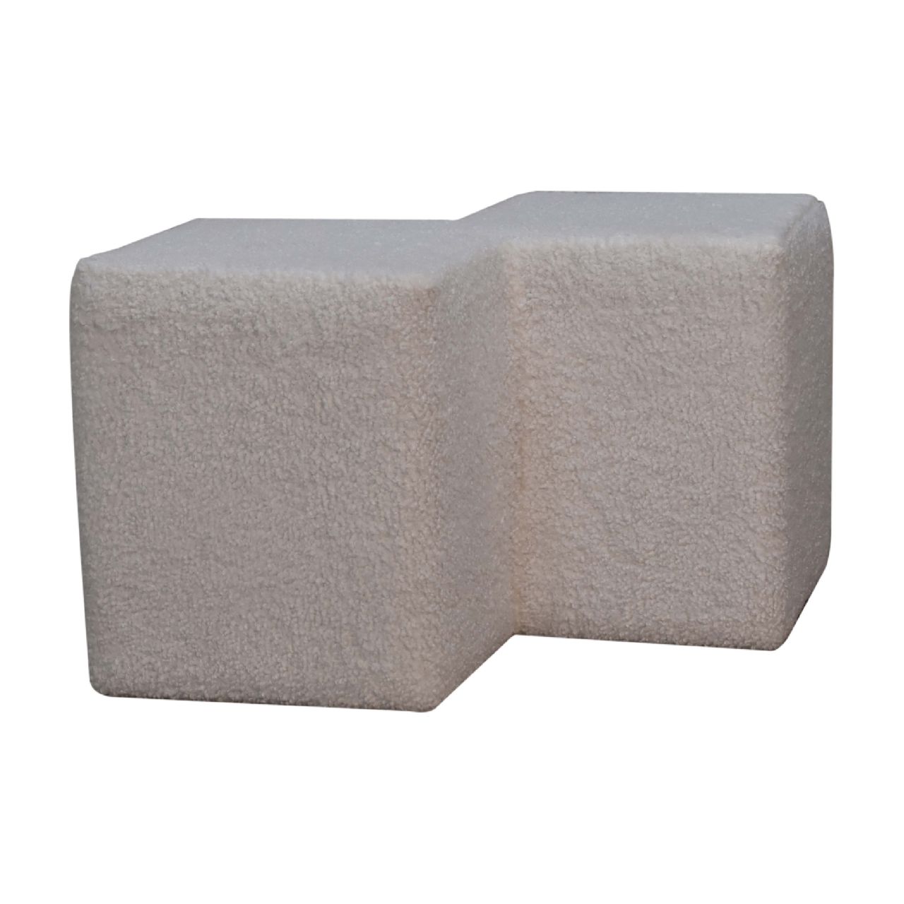 Cote Furniture | Boucle Twin Footstool - White  Footstools IN3478