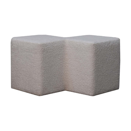 Cote Furniture | Boucle Twin Footstool - White  Footstools IN3478