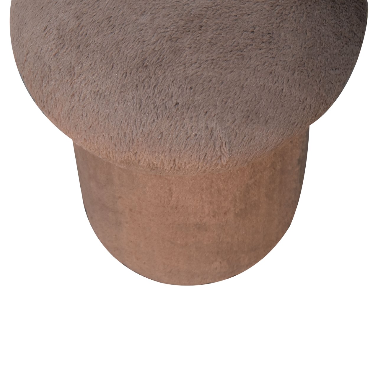 Cote Furniture | Faux Fur Mushroom Footstool - Mocha  Footstools IN3481