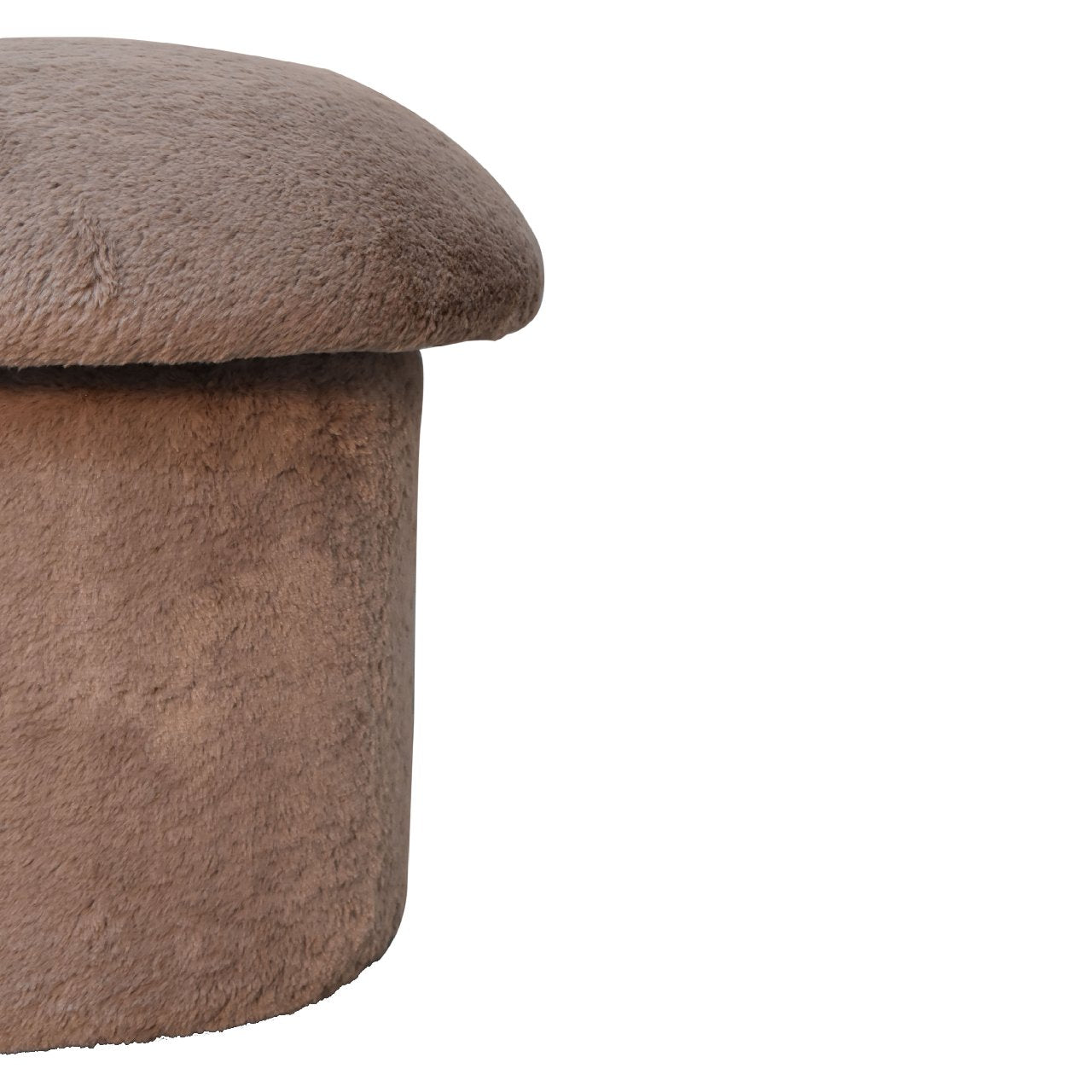 Cote Furniture | Faux Fur Mushroom Footstool - Mocha  Footstools IN3481