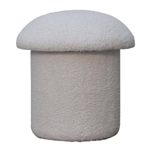 Cote Furniture | Boucle Mushroom Footstool - White  Footstools IN3482