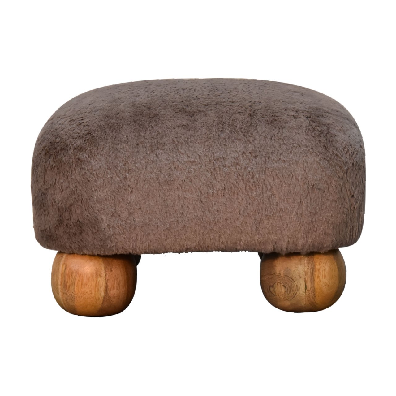 Cote Furniture | Faux Fur Square Footstool - Mocha  Mocha, Footstools IN3483