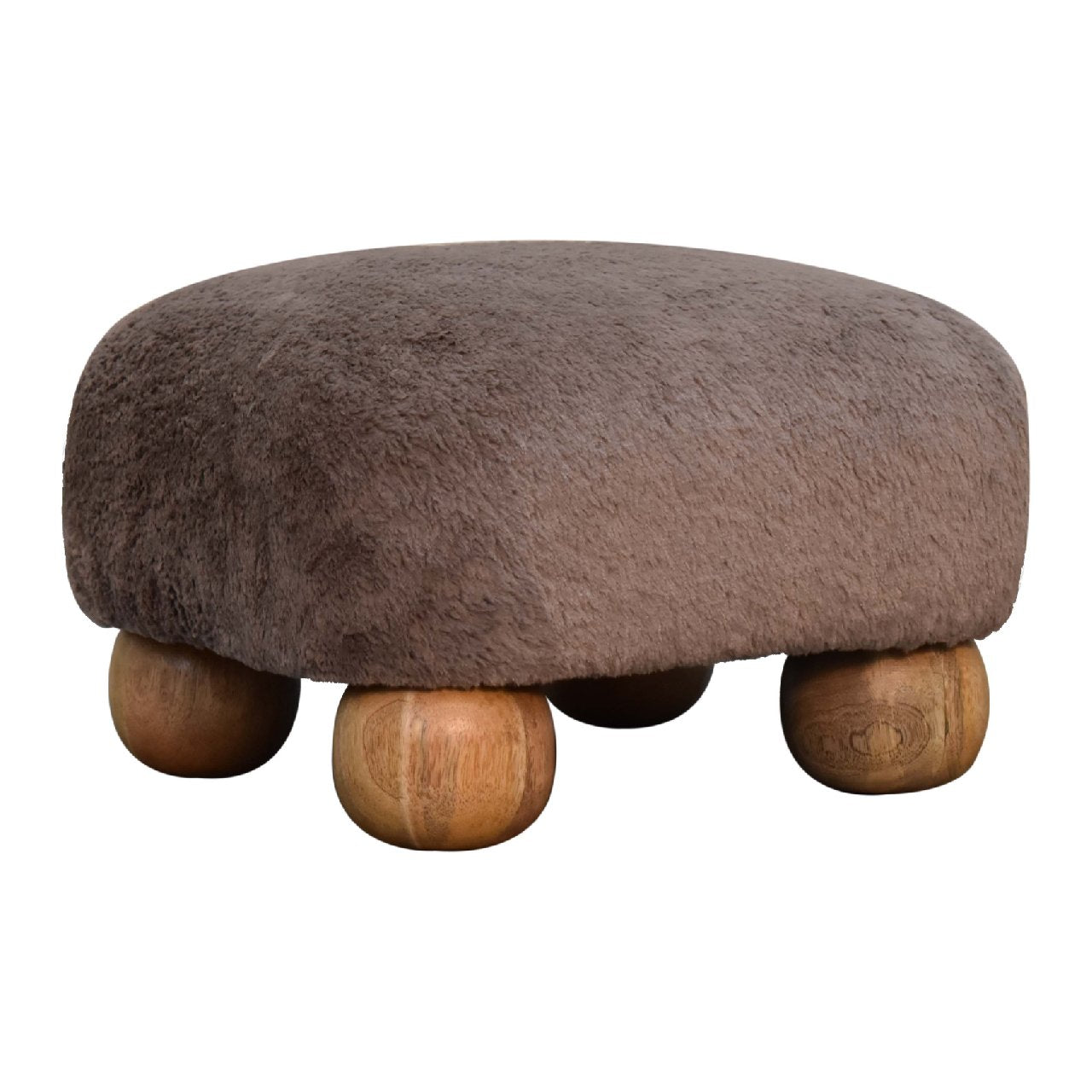 Cote Furniture | Faux Fur Square Footstool - Mocha  Mocha, Footstools IN3483