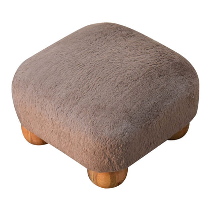 Cote Furniture | Faux Fur Square Footstool - Mocha  Mocha, Footstools IN3483