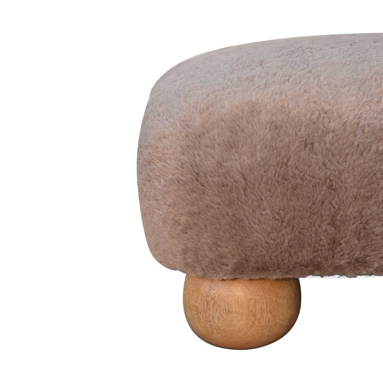 Cote Furniture | Faux Fur Square Footstool - Mocha  Mocha, Footstools IN3483