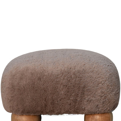 Cote Furniture | Faux Fur Square Footstool - Mocha  Mocha, Footstools IN3483