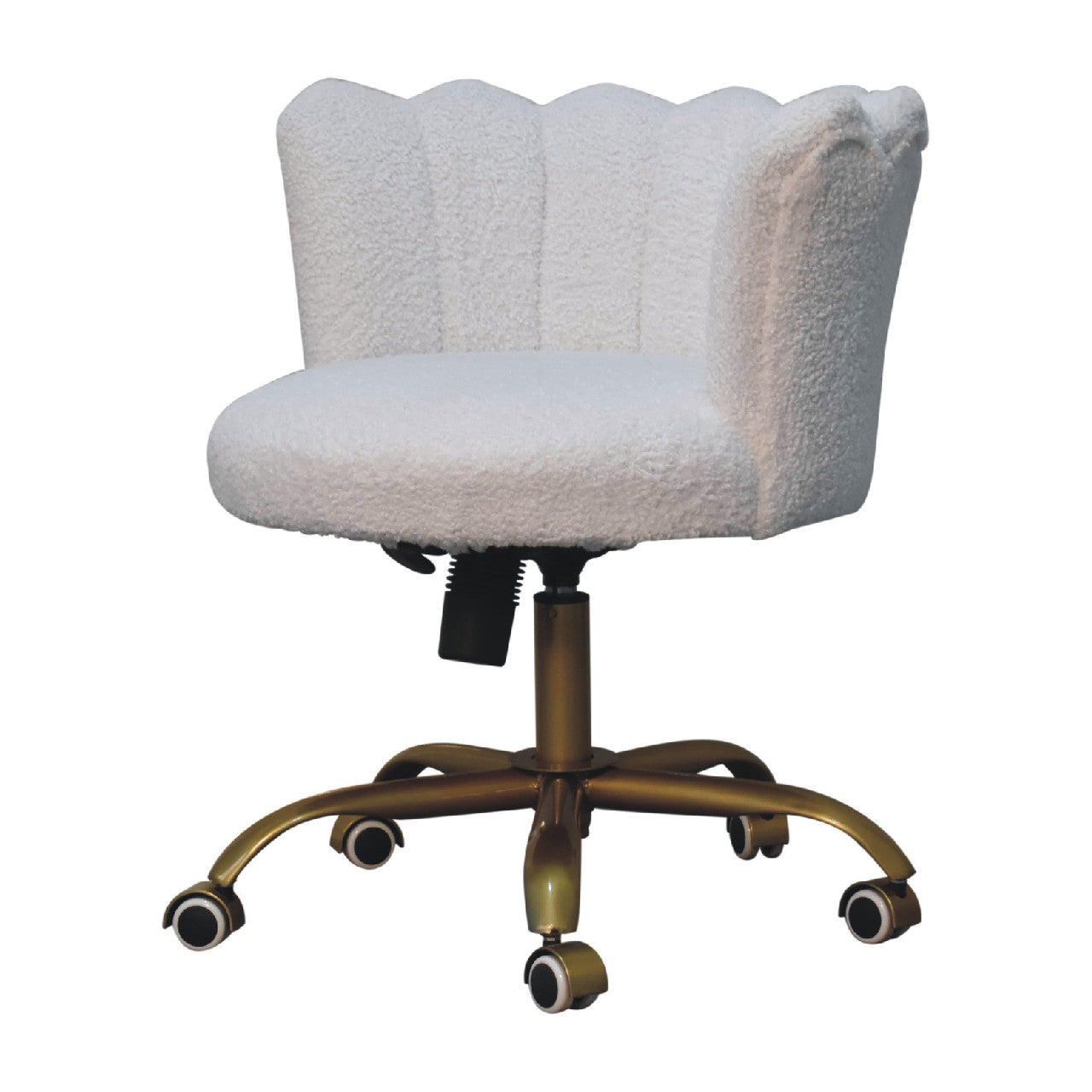 Cote Furniture | Boucle Swivel Chair - White  Office Chairs IN3485