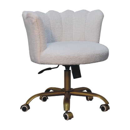 Cote Furniture | Boucle Swivel Chair - White  Office Chairs IN3485