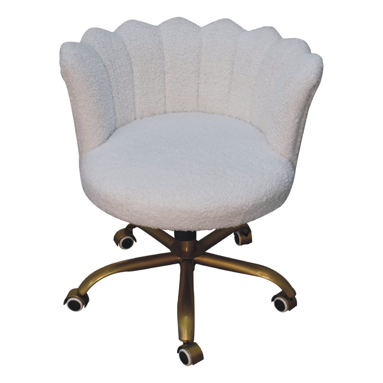 Cote Furniture | Boucle Swivel Chair - White  Office Chairs IN3485