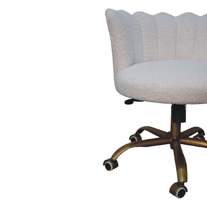 Cote Furniture | Boucle Swivel Chair - White  Office Chairs IN3485