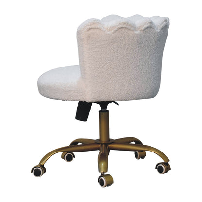 Cote Furniture | Boucle Swivel Chair - White  Office Chairs IN3485