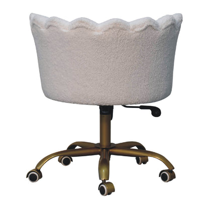 Cote Furniture | Boucle Swivel Chair - White  Office Chairs IN3485