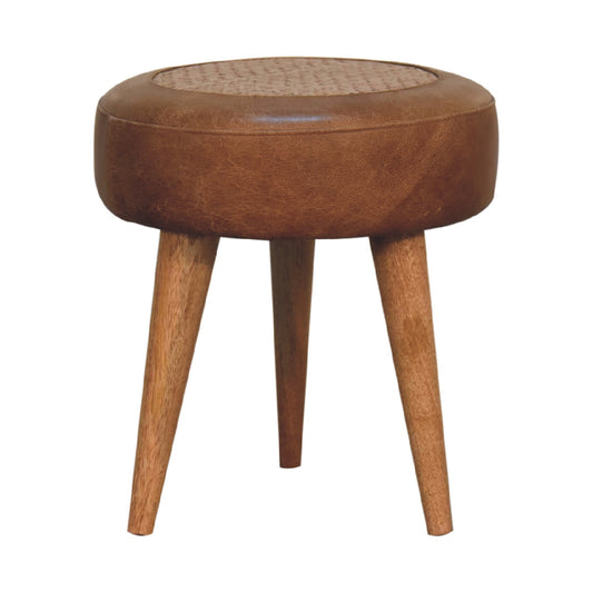 Cote Furniture | Buffalo Footstool - Seagrass Weave & Leather Footstools IN3491