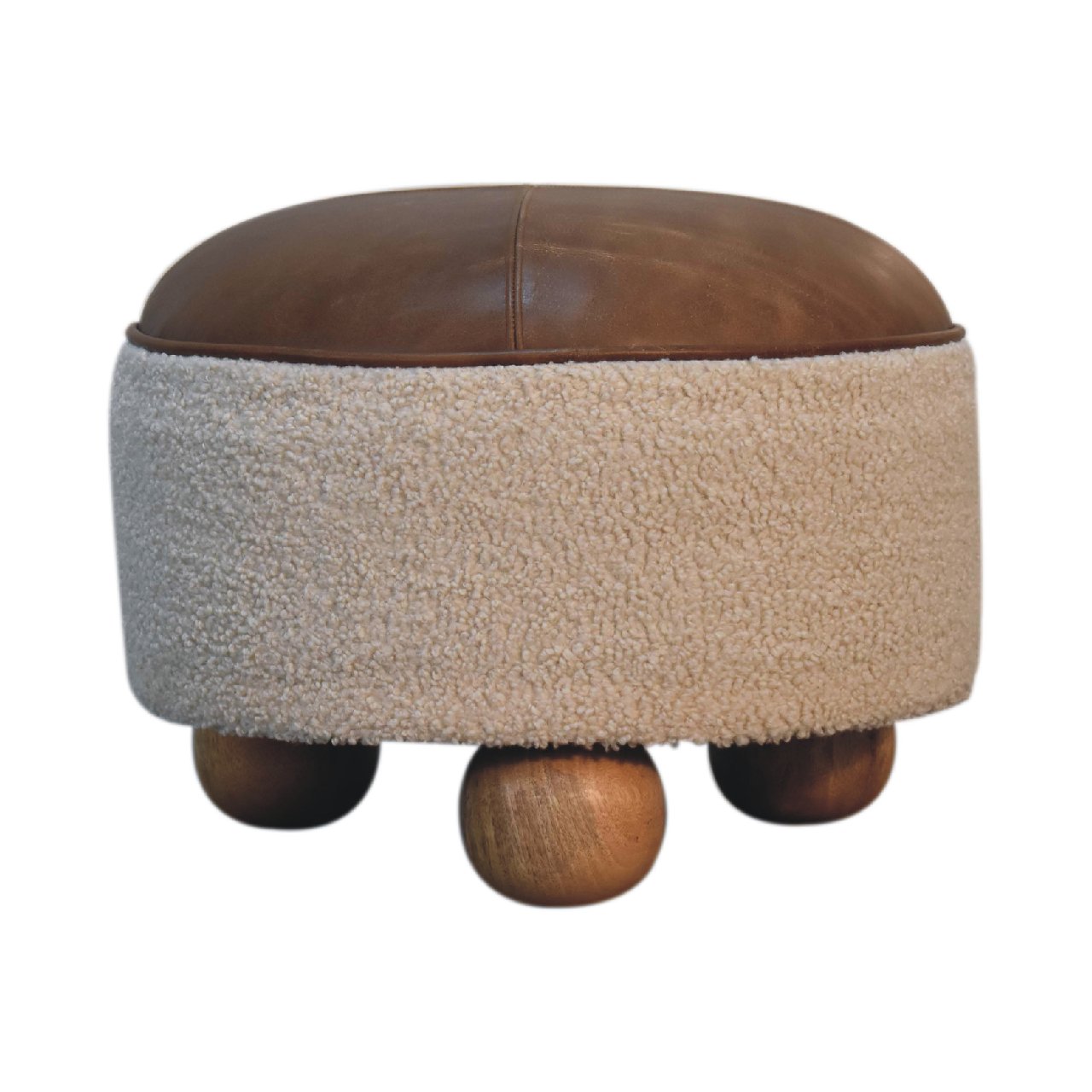 Cote Furniture | Boucle Buffalo Footstool - Cream  Footstools IN3499