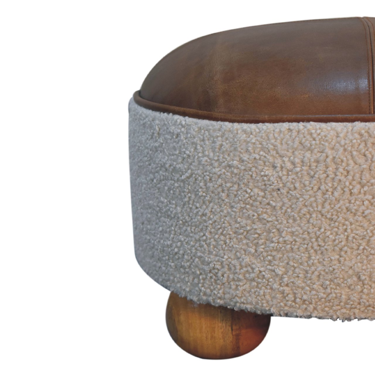 Cote Furniture | Boucle Buffalo Footstool - Cream  Footstools IN3499