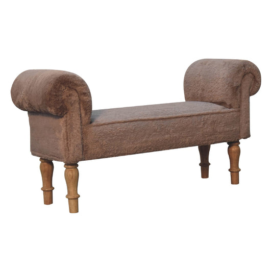 Cote Furniture | Faux Fur Bedroom Bench - Mocha  Mocha, Hallway Seating & Storage, Accent Chairs & Armchairs IN3532