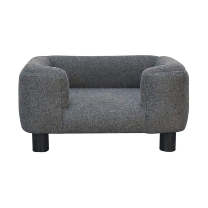 Cote Furniture | Small Battleship Tweed Pet Sofa Bed Compact, Pet Furniture IN3533