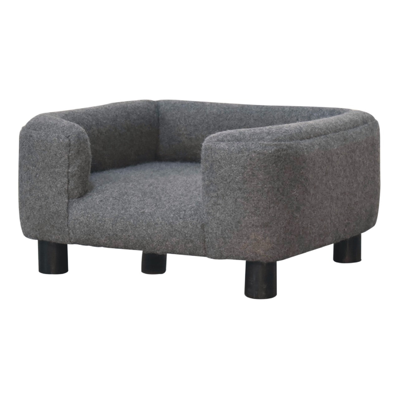 Cote Furniture | Small Battleship Tweed Pet Sofa Bed Compact, Pet Furniture IN3533