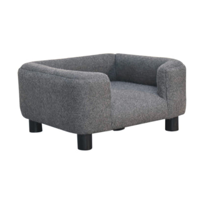 Cote Furniture | Small Battleship Tweed Pet Sofa Bed Compact, Pet Furniture IN3533