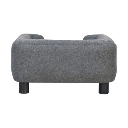 Cote Furniture | Small Battleship Tweed Pet Sofa Bed Compact, Pet Furniture IN3533