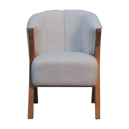 Cote Furniture | Boucle Accent Chair - White  IN3534