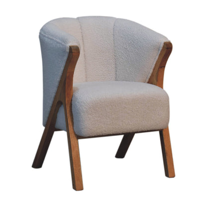 Cote Furniture | Boucle Accent Chair - White  IN3534