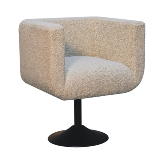 Cote Furniture | Boucle Swivel Chair - Cream  Office Chairs IN3535