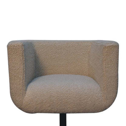 Cote Furniture | Boucle Swivel Chair - Cream  Office Chairs IN3535