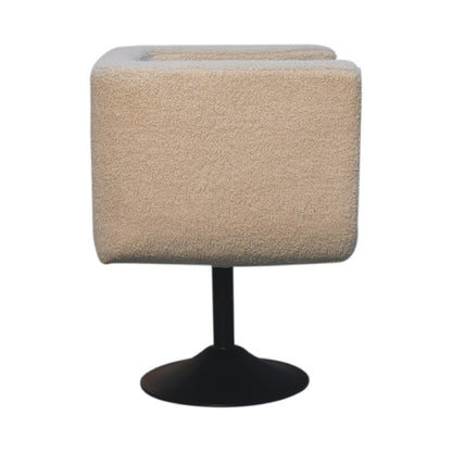 Cote Furniture | Boucle Swivel Chair - Cream  Office Chairs IN3535