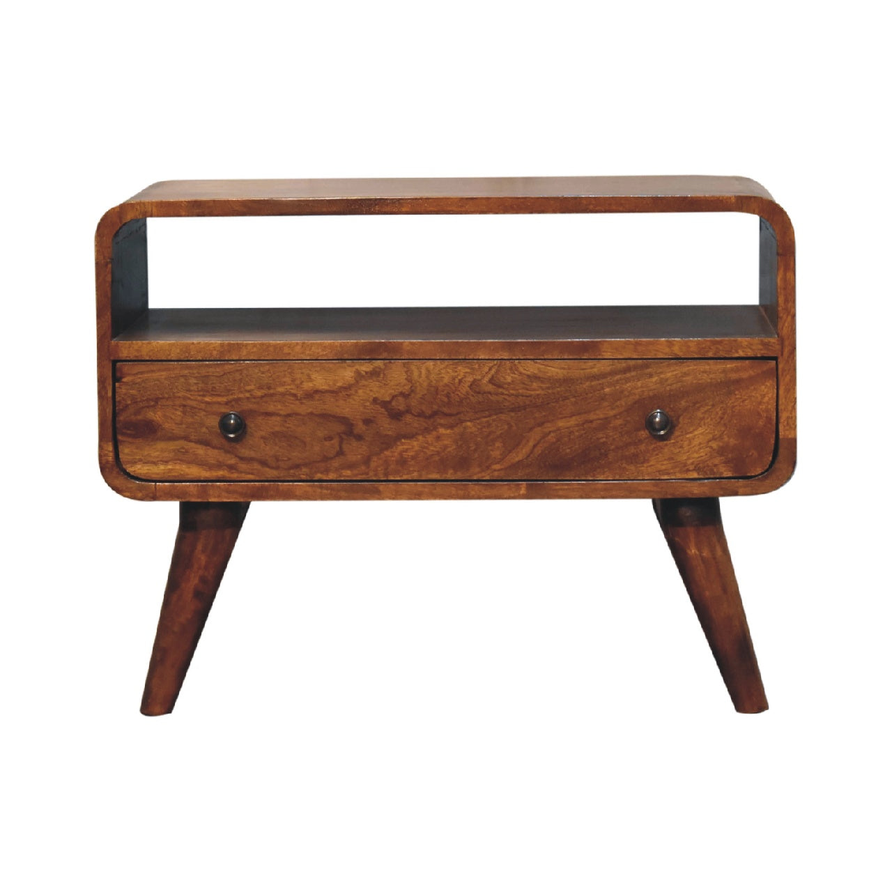 Cote Furniture | Small Curved TV Unit - Chestnut  Compact, Curved, TV Stands IN3539