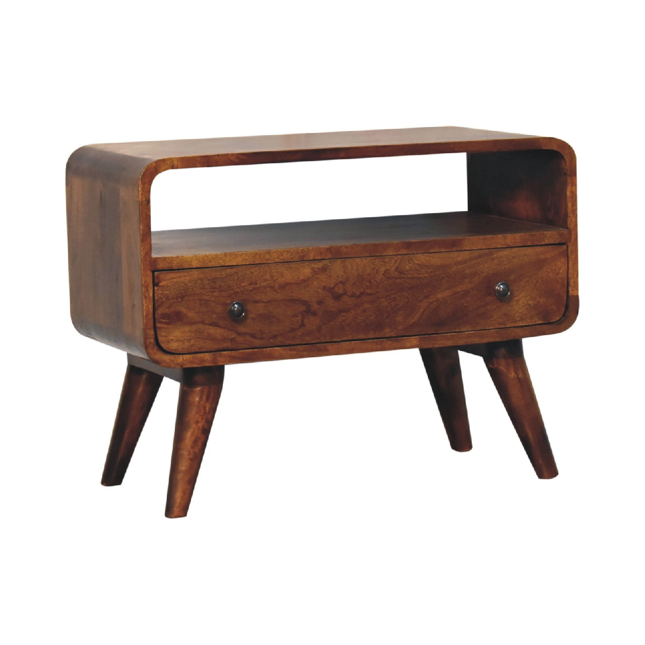 Cote Furniture | Small Curved TV Unit - Chestnut  Compact, Curved, TV Stands IN3539