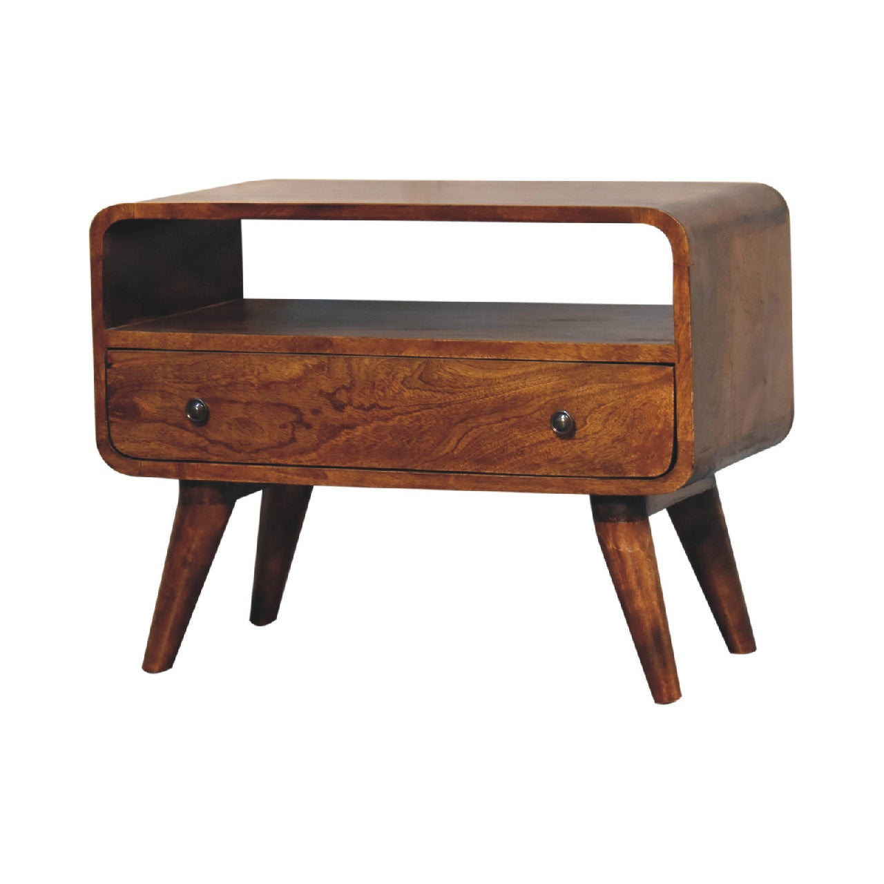 Cote Furniture | Small Curved TV Unit - Chestnut  Compact, Curved, TV Stands IN3539