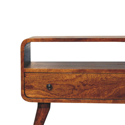 Cote Furniture | Small Curved TV Unit - Chestnut  Compact, Curved, TV Stands IN3539