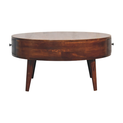 Cote Furniture | Odyssey Round Coffee Table - Chestnut  Odyssey, Coffee Tables IN3548