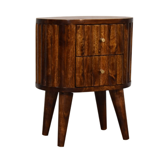 Cote Furniture | Stripe Bedside Table - Chestnut  Stripe, Bedside Tables IN3554