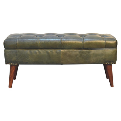 Cote Furniture | Harbour Leather Bench - Green Harbour, Hallway Seating & Storage, Accent Chairs & Armchairs IN3557