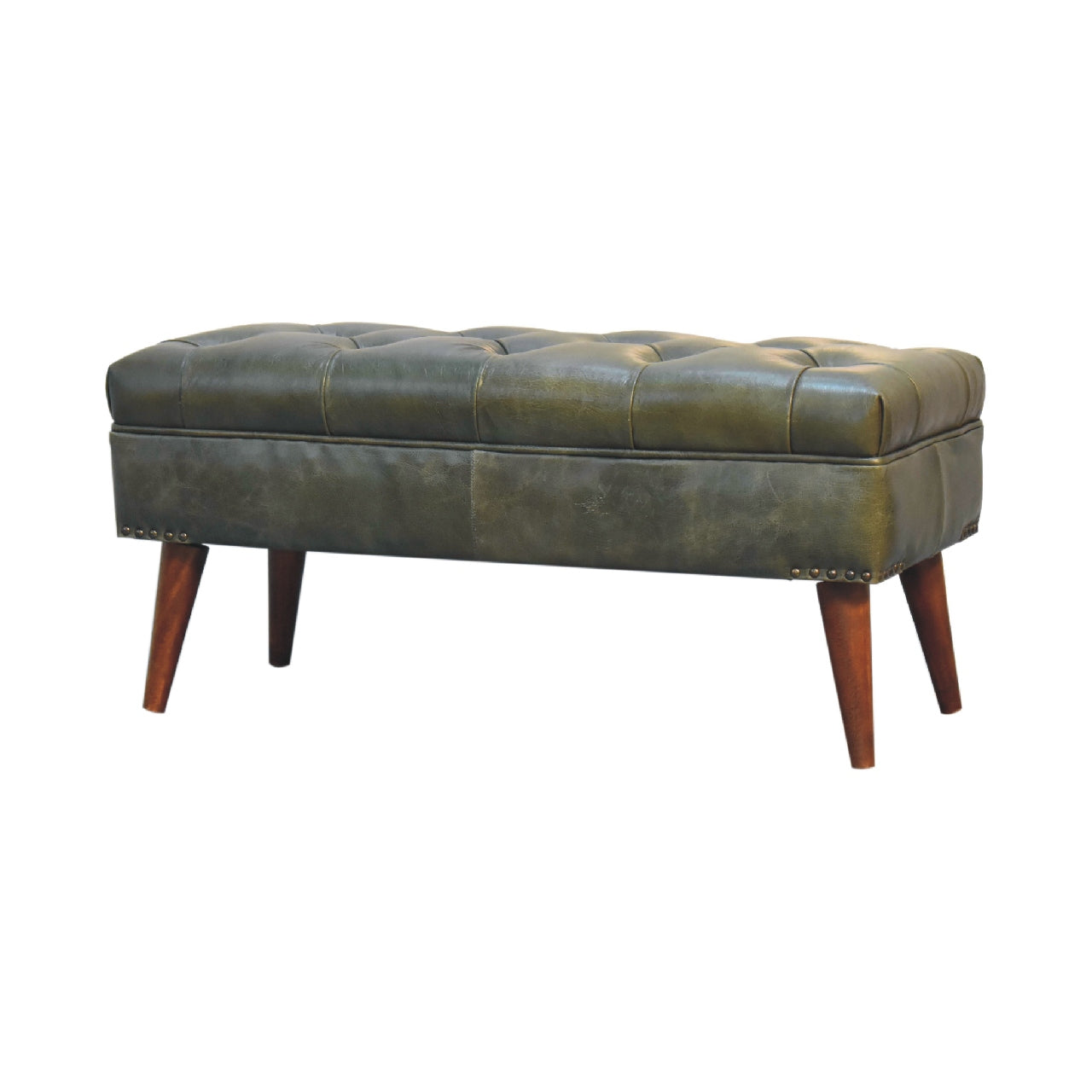 Cote Furniture | Harbour Leather Bench - Green Harbour, Hallway Seating & Storage, Accent Chairs & Armchairs IN3557