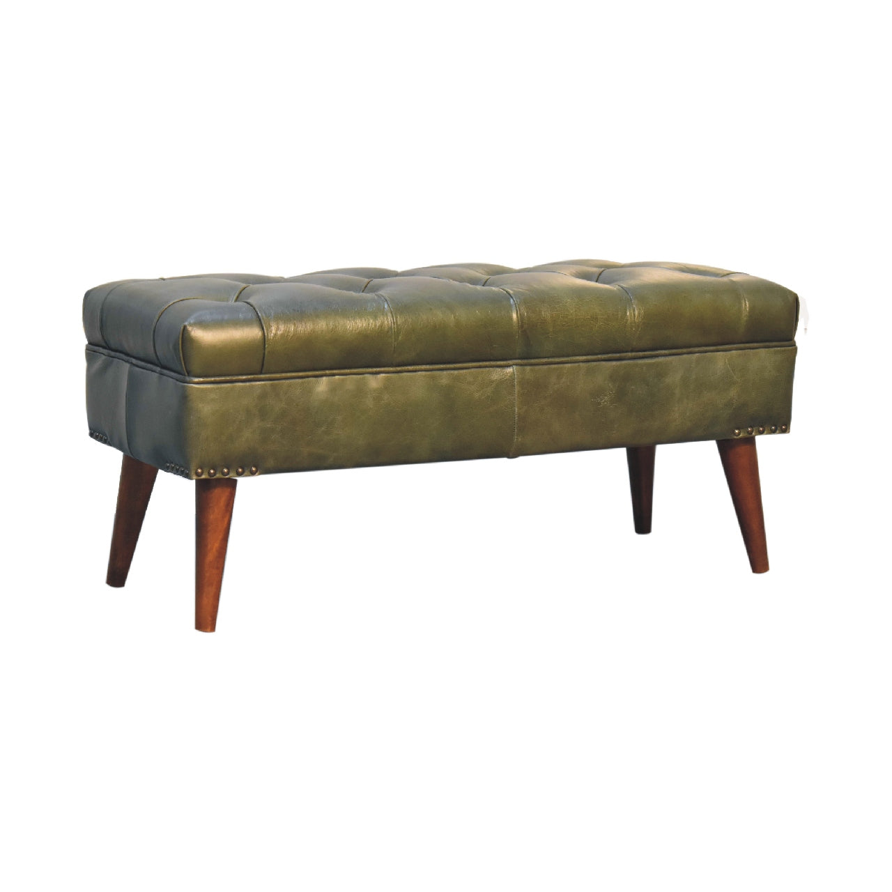 Cote Furniture | Harbour Leather Bench - Green Harbour, Hallway Seating & Storage, Accent Chairs & Armchairs IN3557