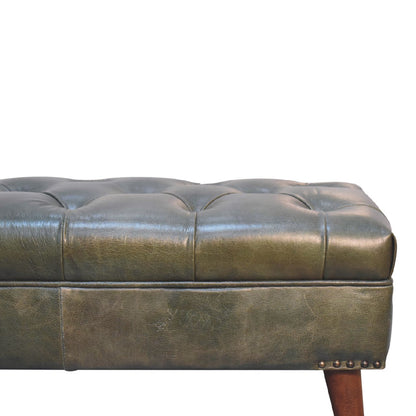 Cote Furniture | Harbour Leather Bench - Green Harbour, Hallway Seating & Storage, Accent Chairs & Armchairs IN3557